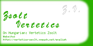 zsolt vertetics business card